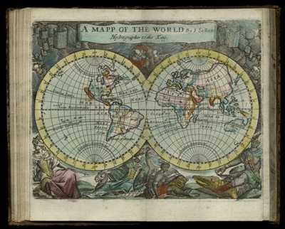A map of the world from Atlas maritimus by John Seller by John Seller